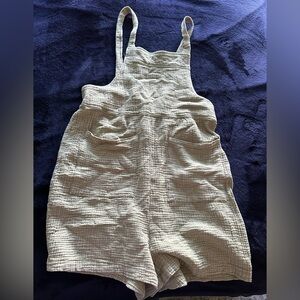 Green Textured Overalls